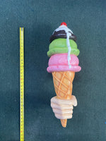 Three Scoop Ice Cream In Hand Over Sized Statue - LM Treasures 