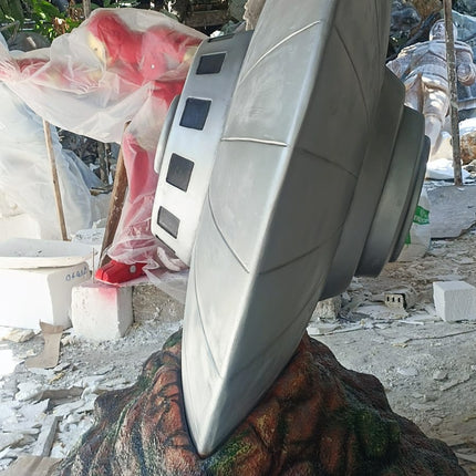 Crashed Alien Space Ship UFO 6ft Statue