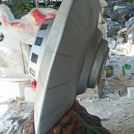 Crashed Alien Space Ship UFO 6ft Statue