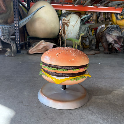 Double Cheeseburger On Stand Over Sized Statue