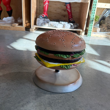 Double Cheeseburger On Stand Over Sized Statue