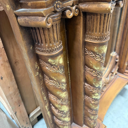 Angel Cherubs Ornate Gothic Pillar Gold Color Wall Mirror MIRROR
