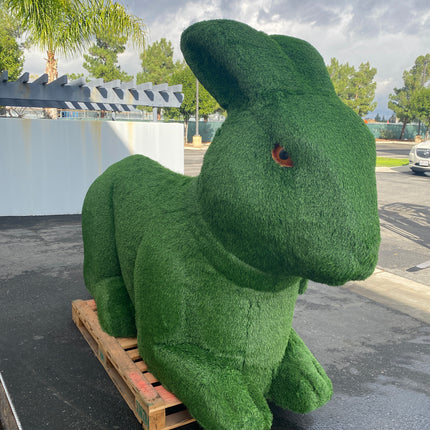 Grassy Bunny Bench Statue