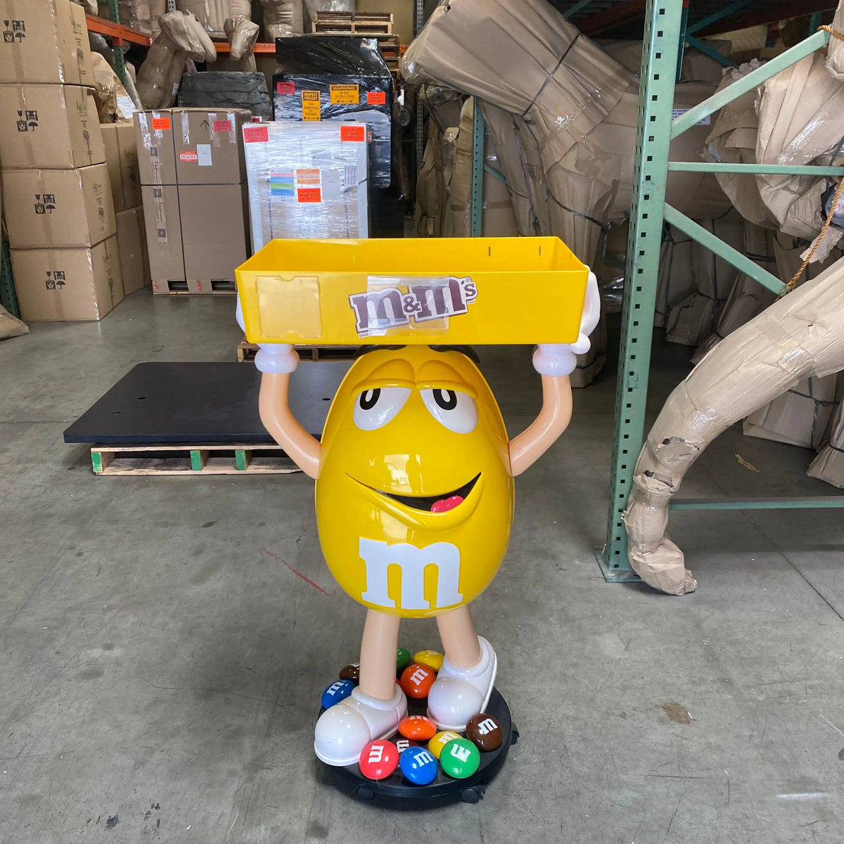 Yellow M&M Candy Cart Statue| LM Treasures