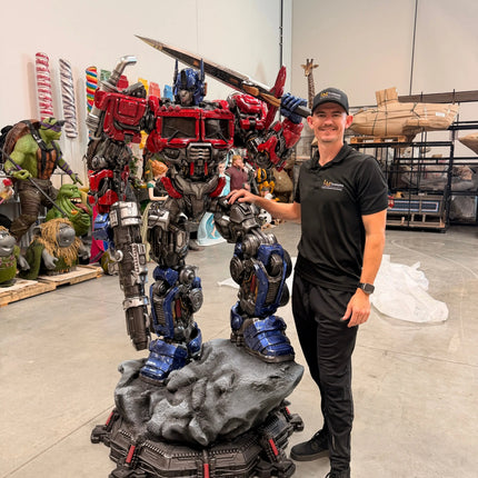 Optimus Prime on Rock Base Life Size Statue