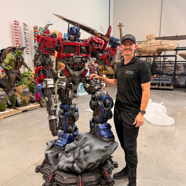 Optimus Prime on Rock Base Life Size Statue
