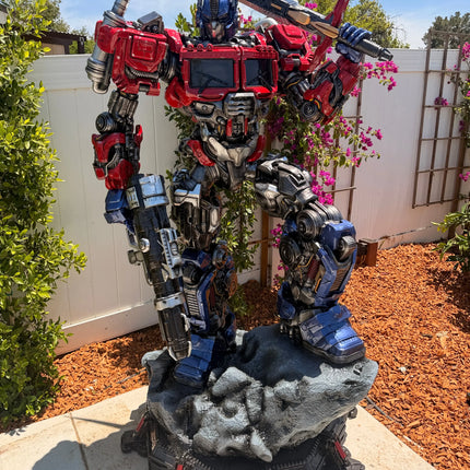 Optimus Prime on Rock Base Life Size Statue
