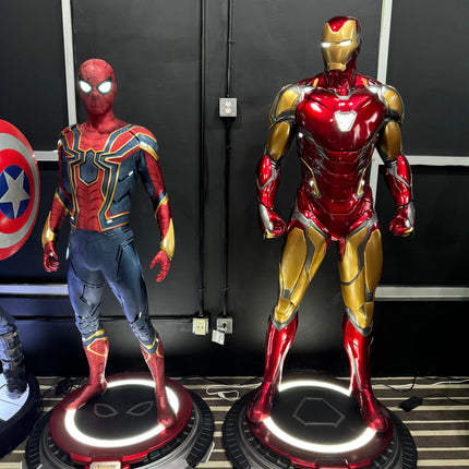 Iron Man Mark 85 and Iron Spider-Man Set of 2 Life Size Statues Queen Studios LM Treasures - QS