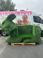 Grassy Bunny Bench Statue