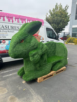 Grassy Bunny Bench Statue