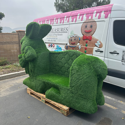 Grassy Bunny Bench Statue