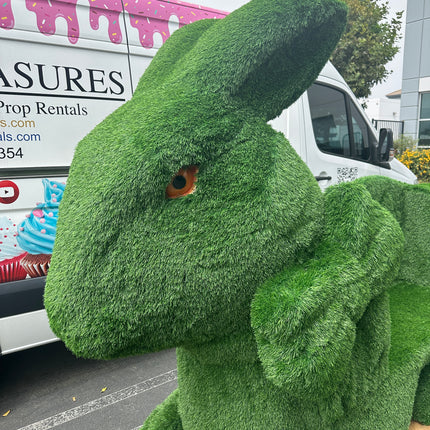 Grassy Bunny Bench Statue