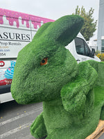 Grassy Bunny Bench Statue
