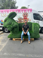 Grassy Bunny Bench Statue