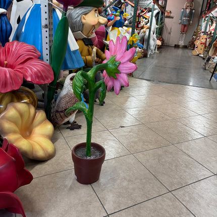 Small Pink Sunflower In Pot Flower Statue
