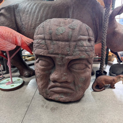Stone Olmec Head Bust Statue