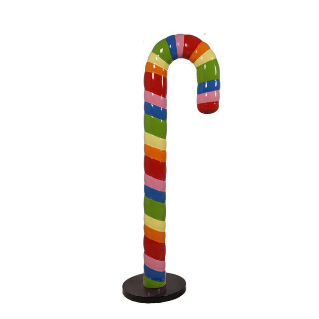 Large Rainbow Cushion Candy Cane Statue - LM Treasures 