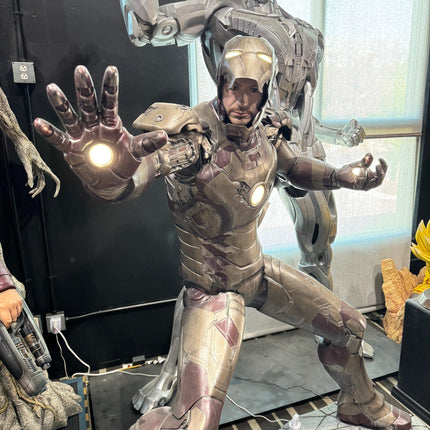 Iron Man 3 (Battle Version) with RDJ Head Life Size Statue