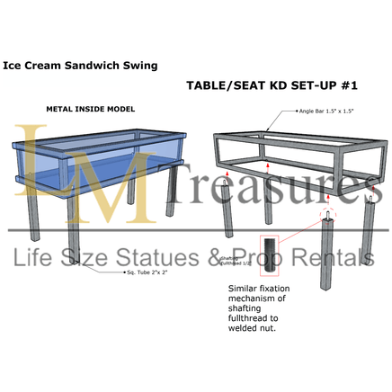 Multi Purpose Ice Cream Sandwich Life Size Statue (Swing / Table) - LM Treasures 