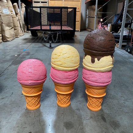 Two Scoop Ice Cream Over Sized Statue - LM Treasures 