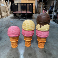 One Scoop Strawberry Ice Cream Over Sized Statue - LM Treasures 