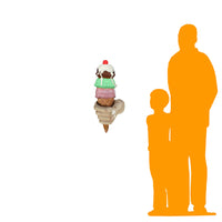 Three Scoop Ice Cream In Hand Over Sized Statue - LM Treasures 