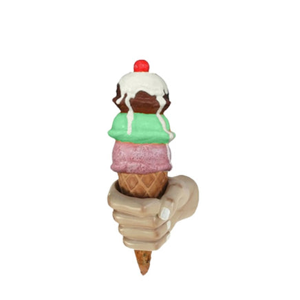 Three Scoop Ice Cream In Hand Over Sized Statue - LM Treasures 