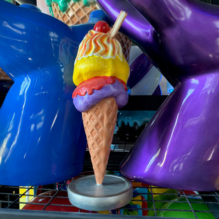 Two Scoop Waffle Ice Cream Over Sized Statue - LM Treasures 