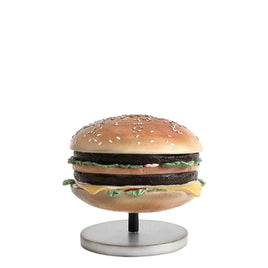Double Cheeseburger On Stand Over Sized Statue - LM Treasures 