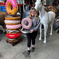 Pink Donut Over Sized Statue