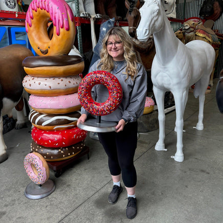 Red Donut Over Sized Statue - LM Treasures 