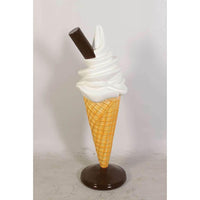 Small Soft Serve Vanilla Ice Cream Over Sized Statue - LM Treasures 