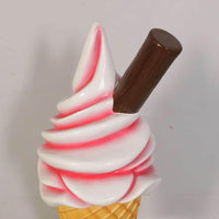 Small Soft Serve Strawberry Ice Cream Over Sized Statue - LM Treasures 