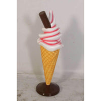 Small Soft Serve Strawberry Ice Cream Over Sized Statue - LM Treasures 