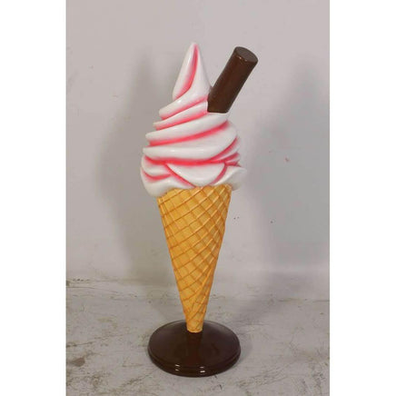 Small Soft Serve Strawberry Ice Cream Over Sized Statue - LM Treasures 