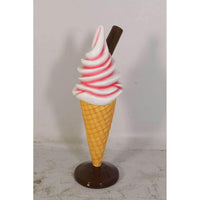 Small Soft Serve Strawberry Ice Cream Over Sized Statue - LM Treasures 