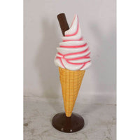 Small Soft Serve Strawberry Ice Cream Over Sized Statue - LM Treasures 