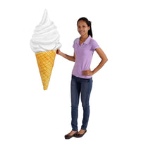 Large Hanging Soft Serve Vanilla Ice Cream Over Sized Statue - LM Treasures 