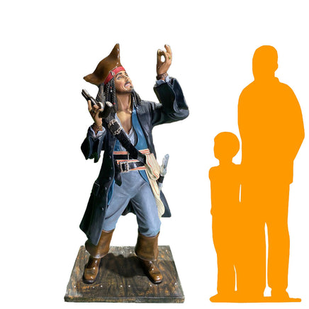 Pirate Jack With Coin Life Size Statue - LM Treasures 