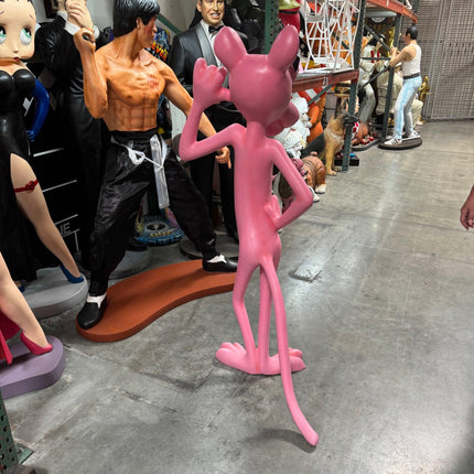 Pink Standing Panther Life Size Statue