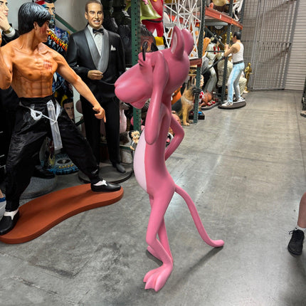 Pink Standing Panther Life Size Statue