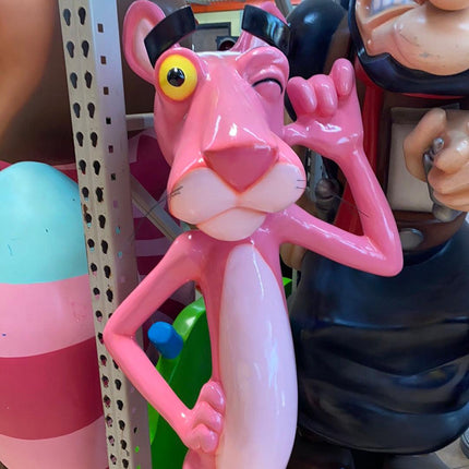 Pink Standing Panther Life Size Statue