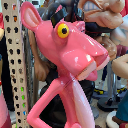 Pink Standing Panther Life Size Statue