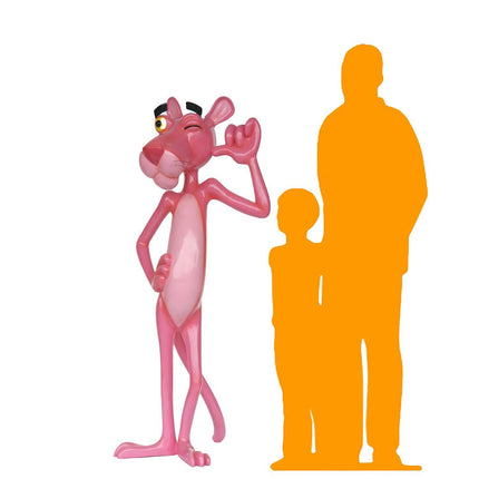Pink Standing Panther Life Size Statue