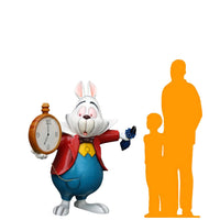 Rabbit With Clock Life Size Statue - LM Treasures 