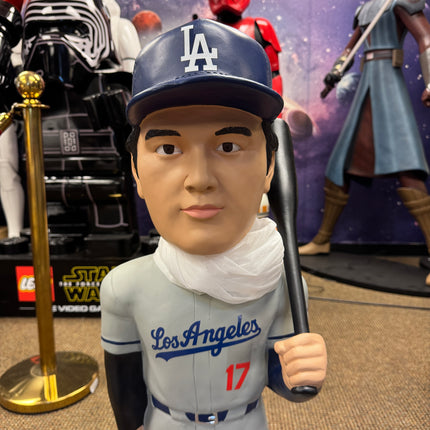 LA Dodgers Shohei Ohtani in Grey Bobblehead Statue