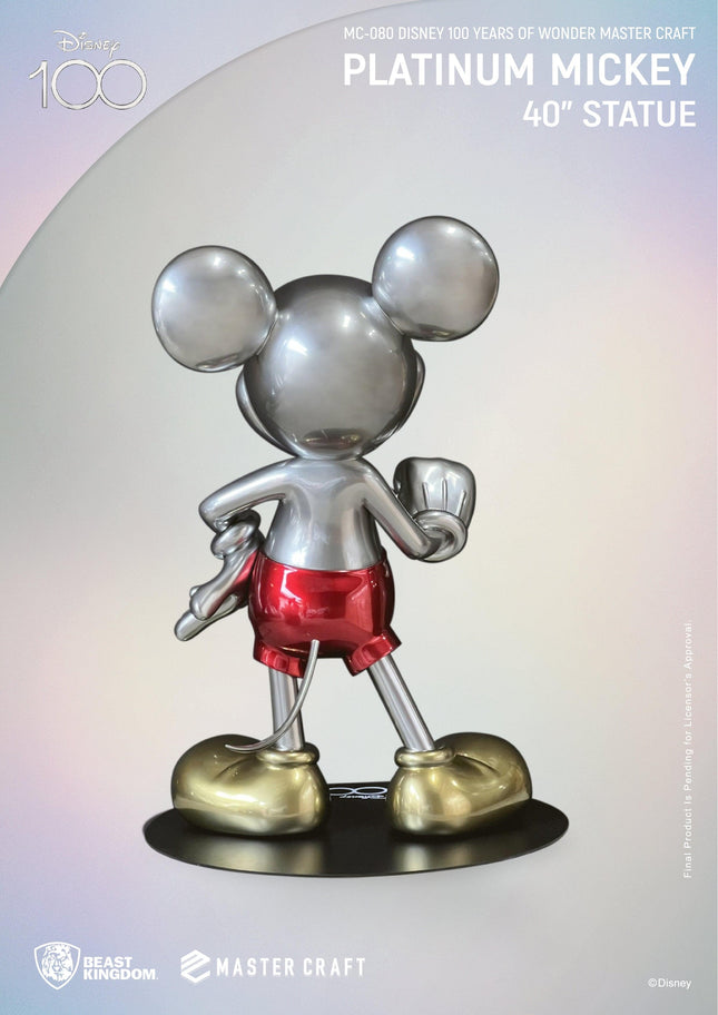 Disney 100th Anniversary Platinum Mickey Mouse Life Size Statue - LM Treasures
