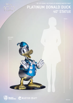 Disney 100th Anniversary Platinum Donald Duck Life Size Statue - LM Treasures 