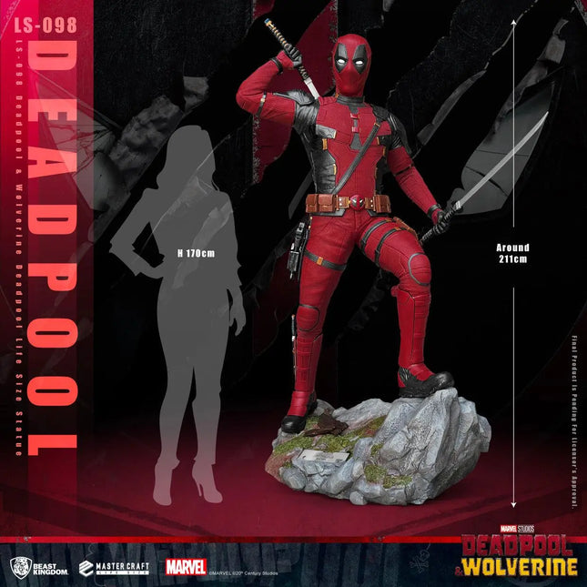 Marvel Deadpool & Wolverine Deadpool Life Size Statue 1:1 LM Treasures - BK