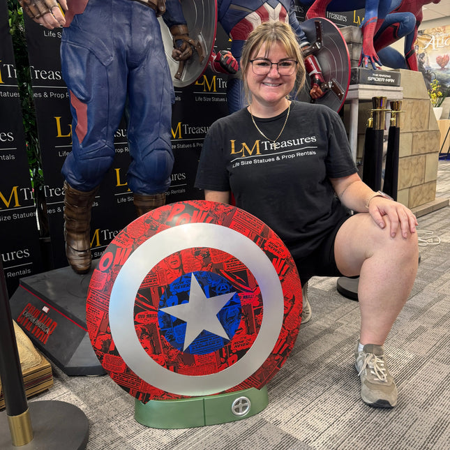 Marvel Comics Captain America Shield Life Size Statue LM Treasures - BK